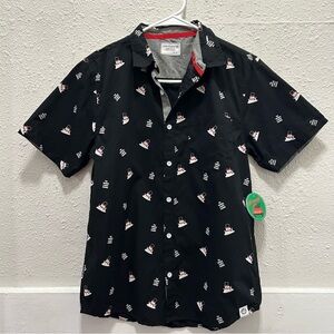 Free Planet Boy's Christmas Snowman "I'm having a meltdown" BD Shirt NWT 14/16